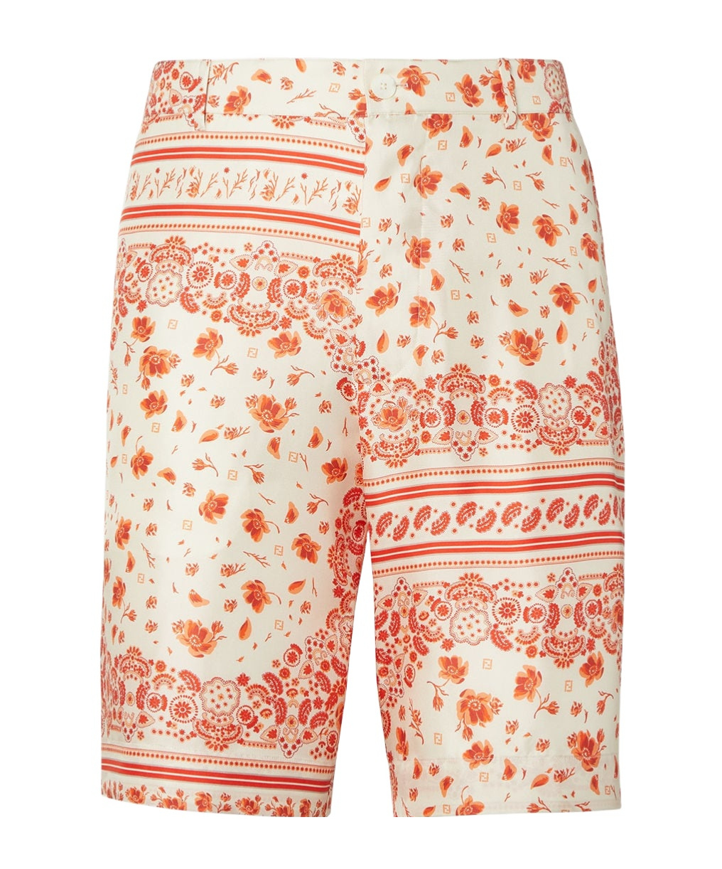 Fendi Bandana-print Silk Shorts In Multi