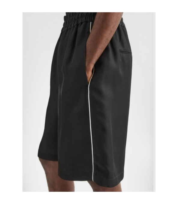 Jil Sander Fluid Viscose Shorts In Black