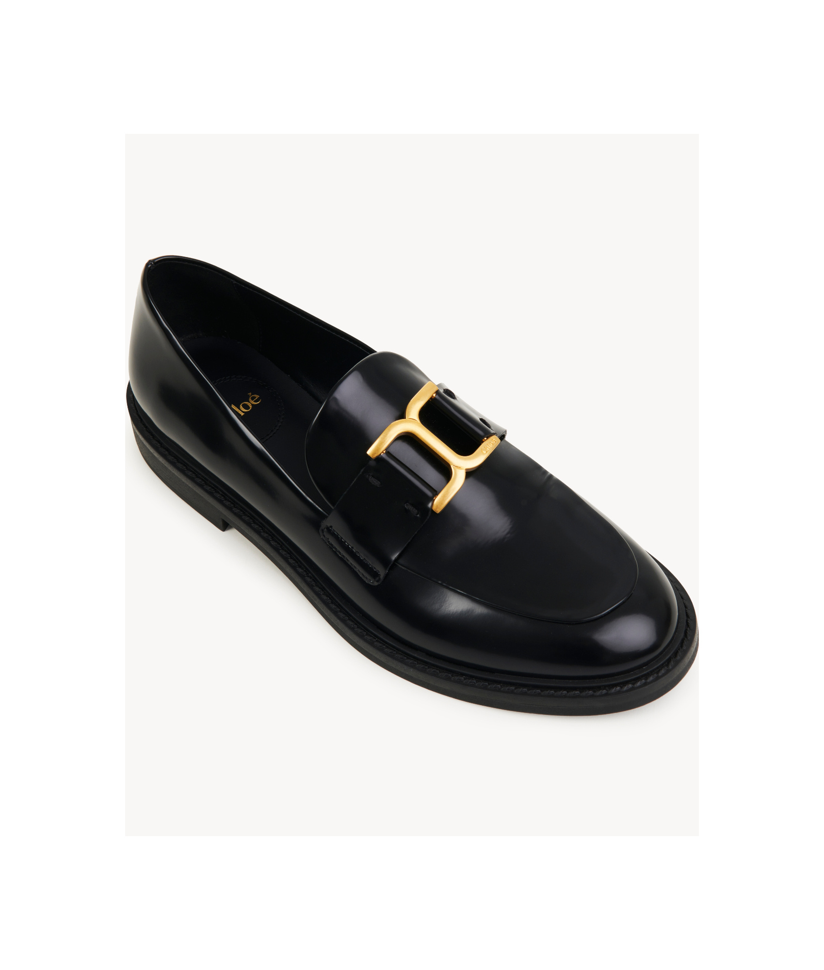 Chloé Marcie Black Brushed Calf Leather Loafer In Black