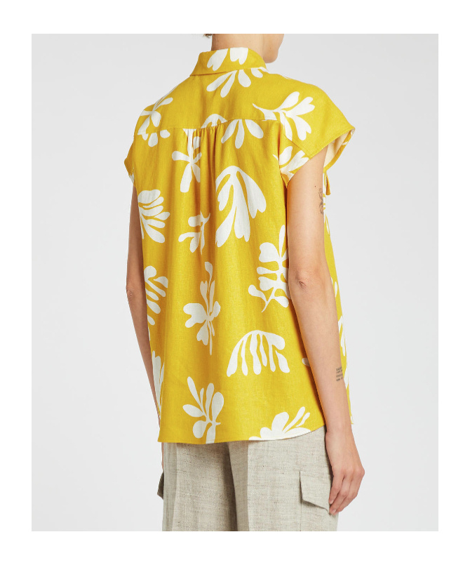 Shop Marella Short Sleeve Shirt In Yellow
