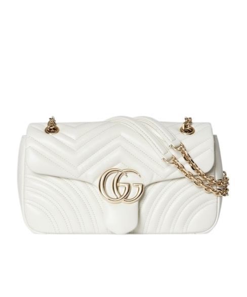 Gucci Gg Marmont Medium Shoulder Bag In White