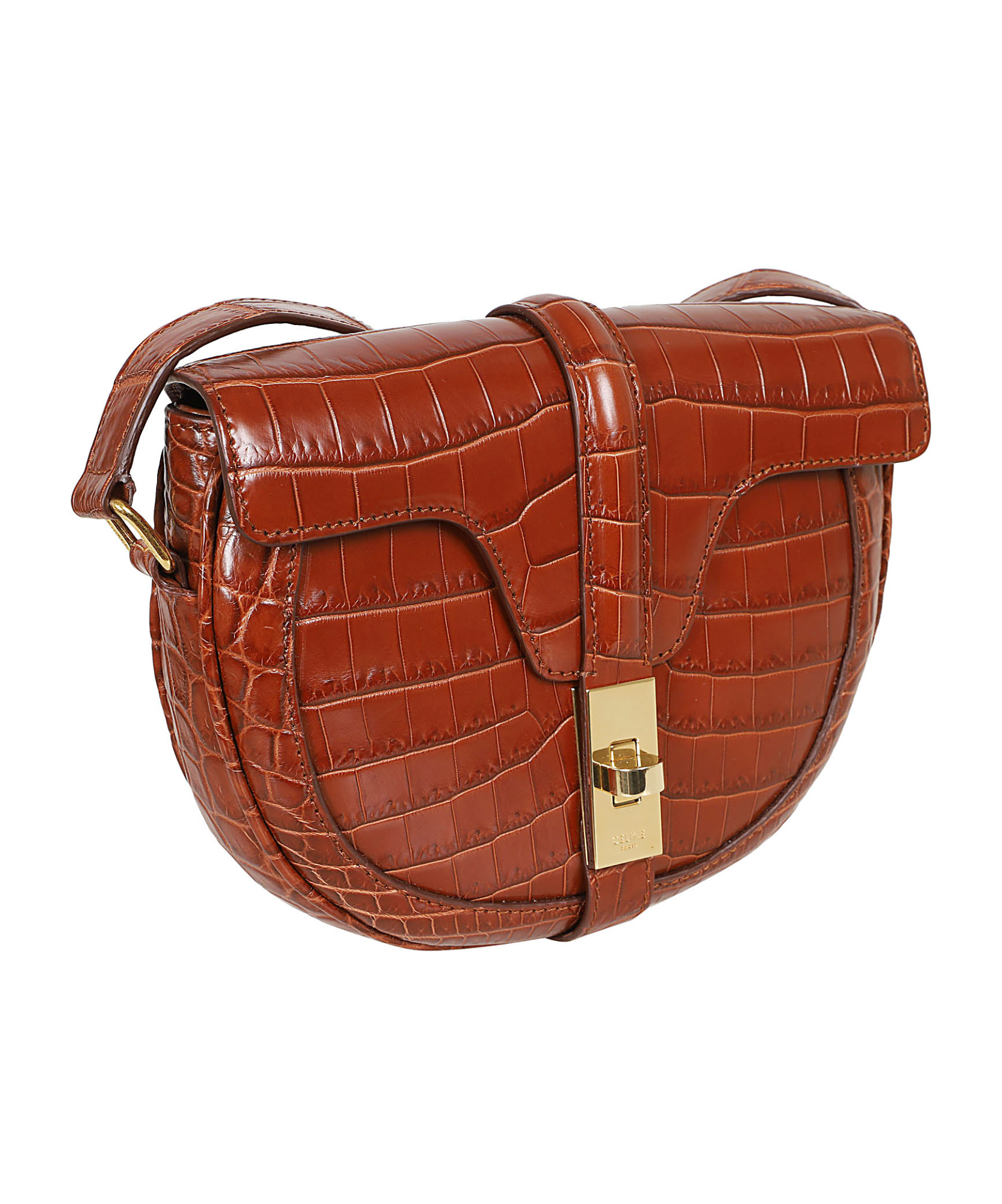 Celine Flip Shoulder Bag In Brown