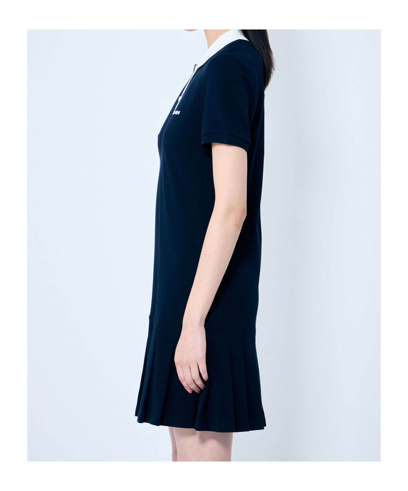 Shop Miu Miu Pleat-detail Mini Dress In Blue
