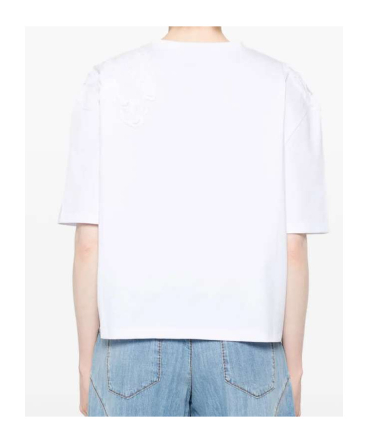 Ermanno Scervino Floral-patch T-shirt In White