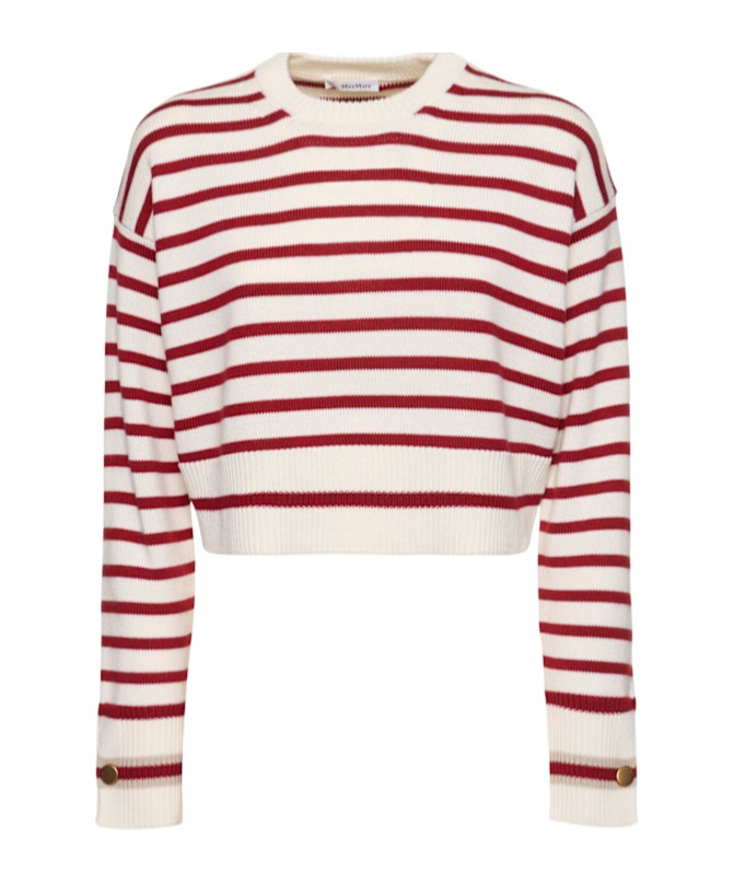 Max Mara Dorotea Striped Virgin Wool Sweater