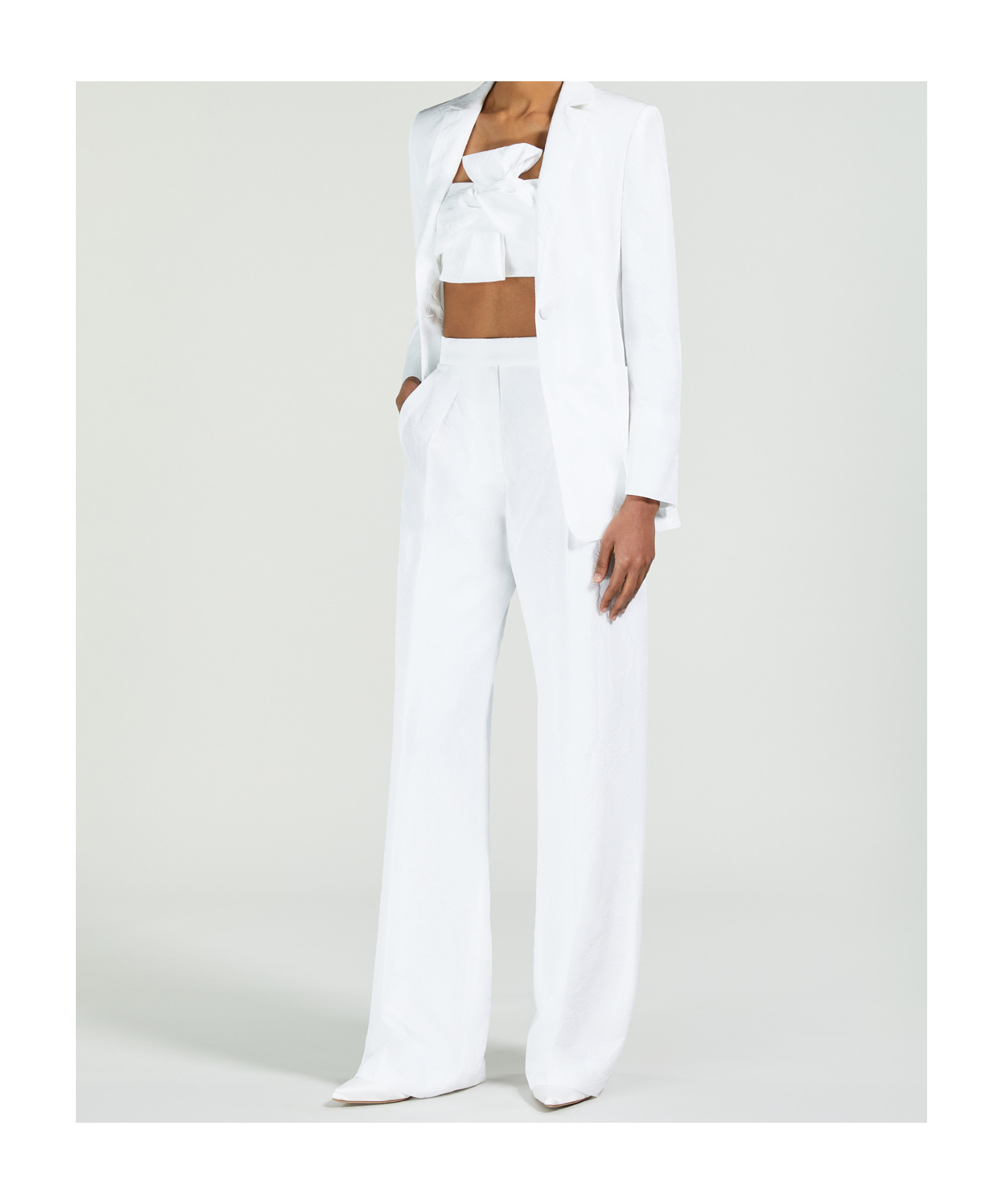 Max Mara Micro-faille Bandeau Top In Gray