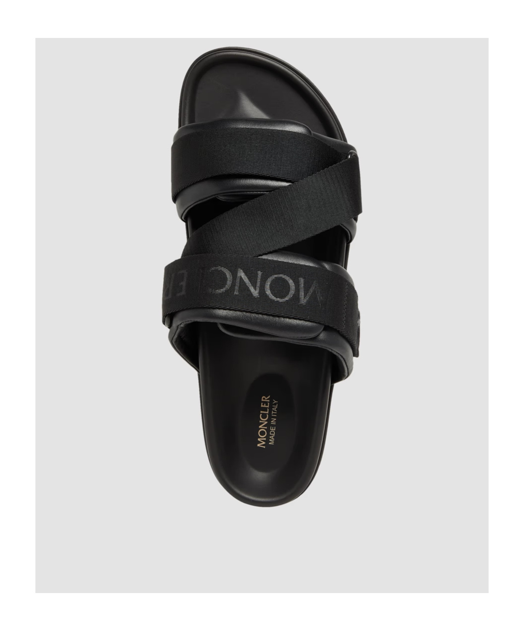 Shop Moncler Mon Summer Nappa Leather Sliders In Black