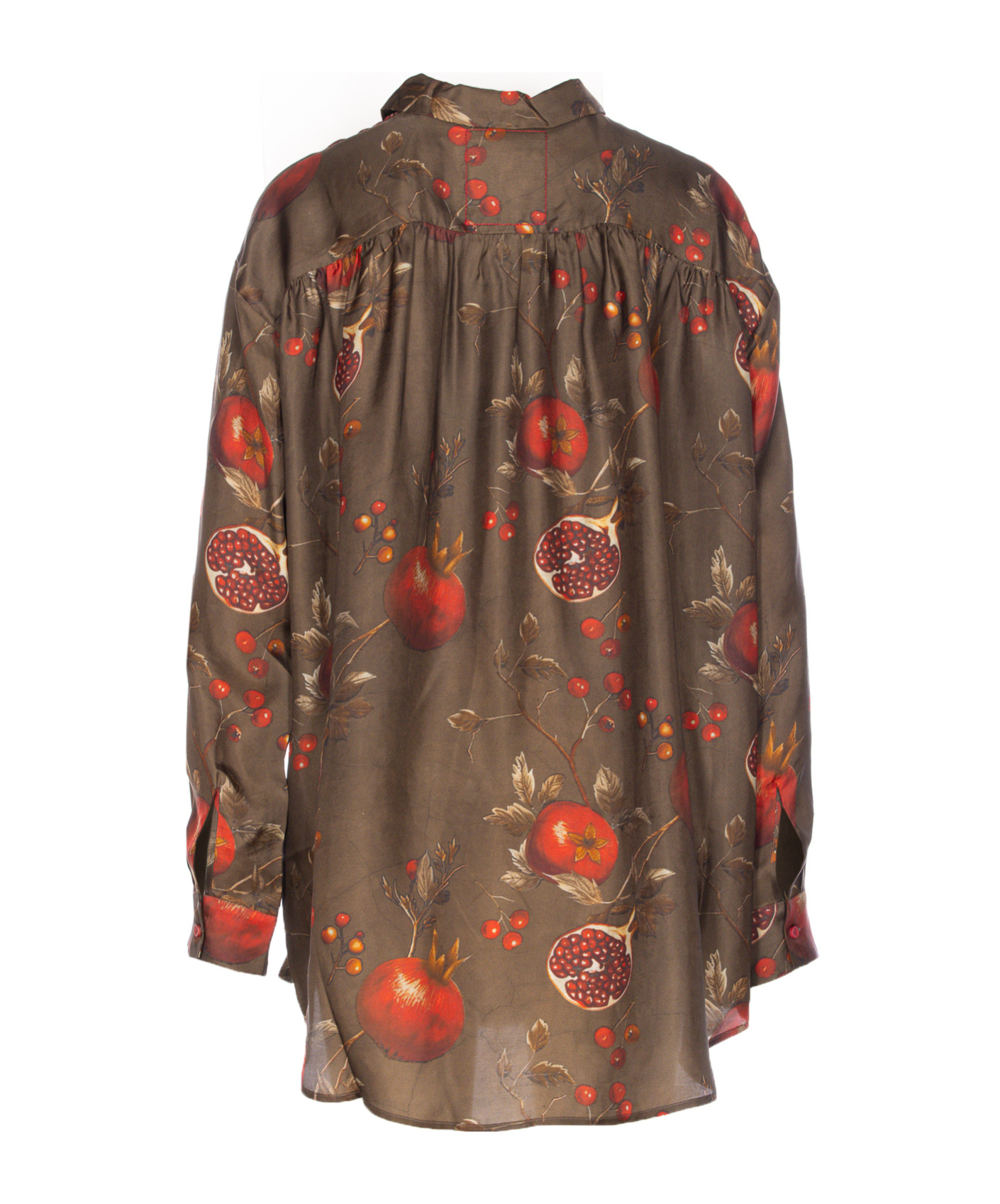 Uma Wang Floral Print Long Sleeve Relaxed Top In Brown