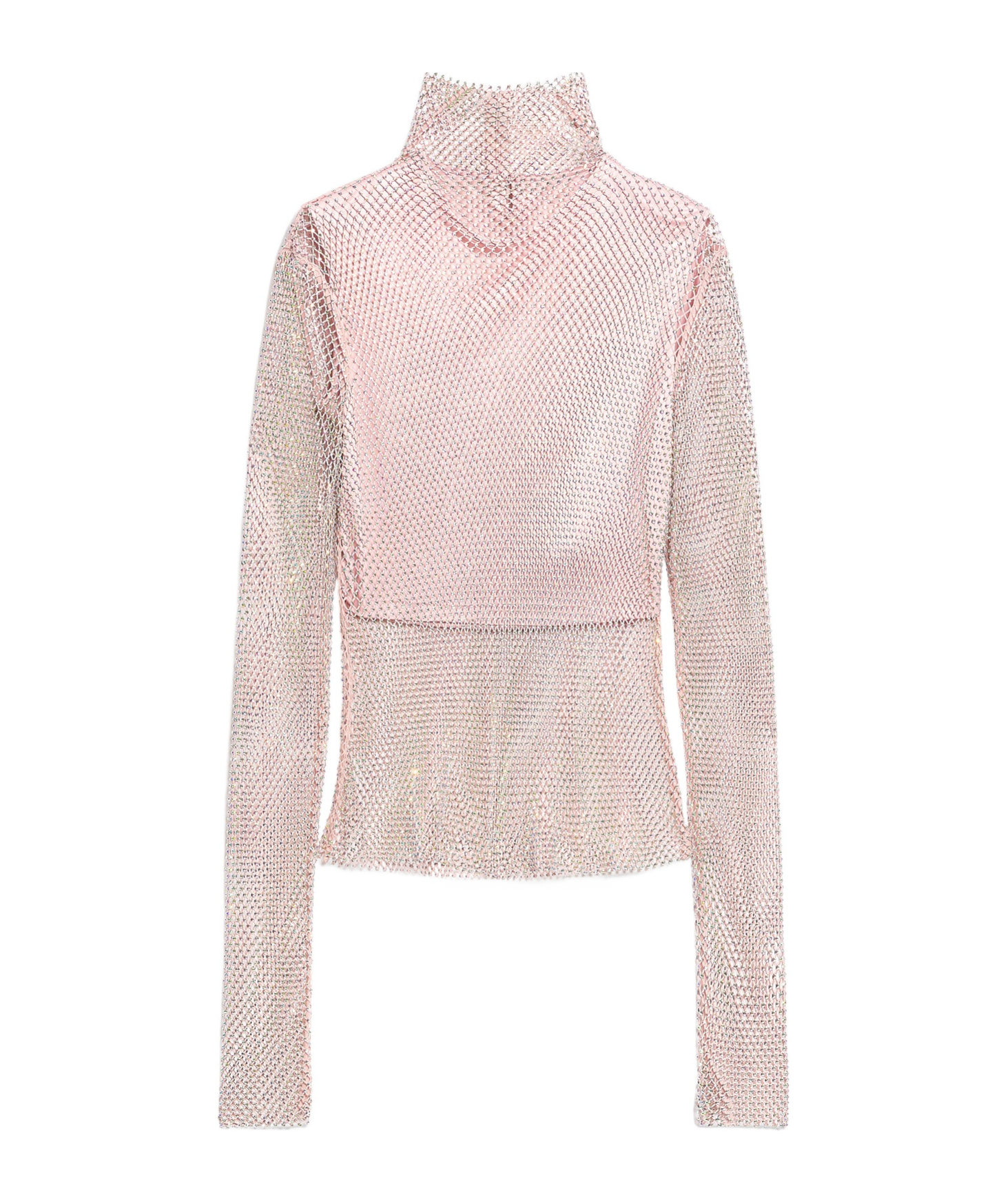 SPORTMAX HIGH-NECKED MESH DIAMOND SWEATER 