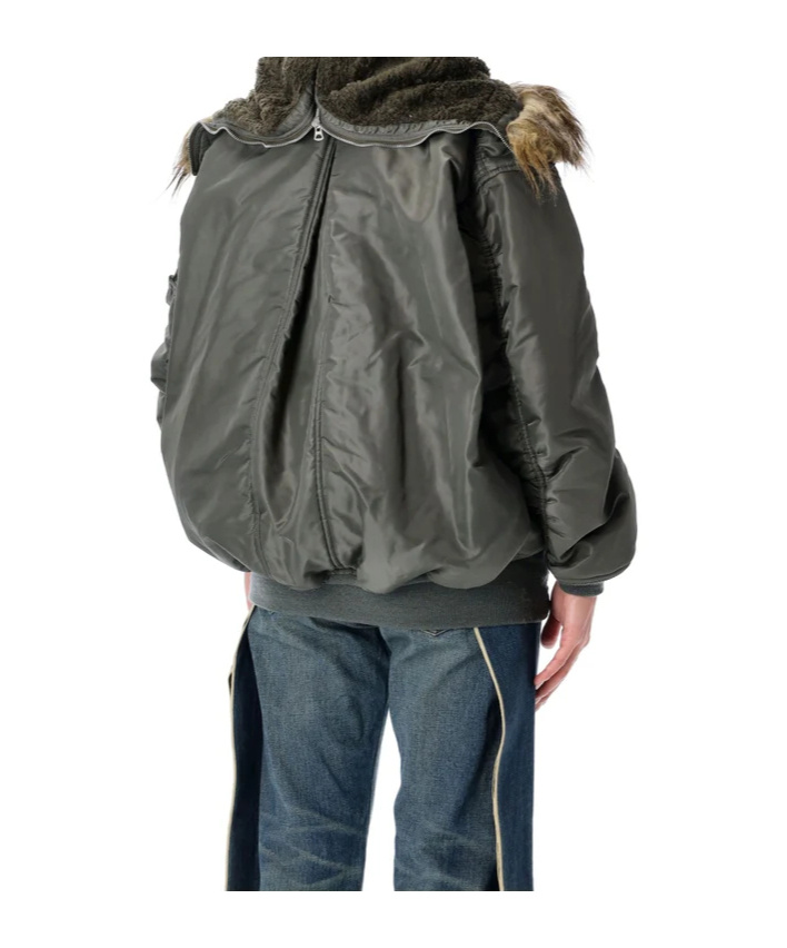 Junya Watanabe Oversized Military Bomber Jacket In Black