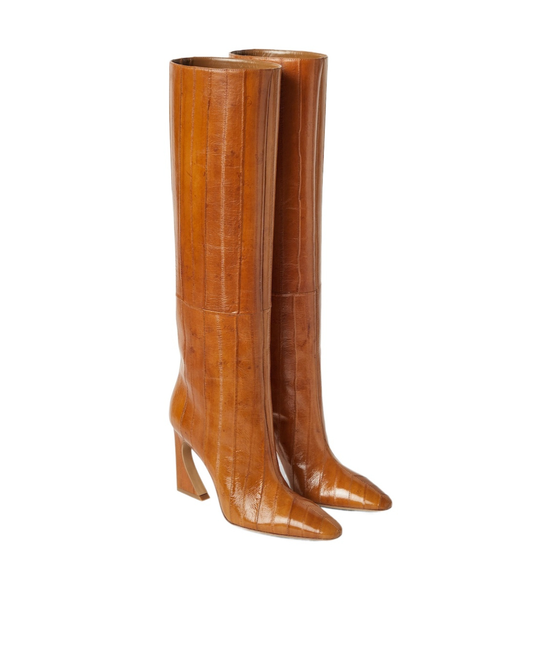 Fendi Beige Hagfish Leather Boots In Brown