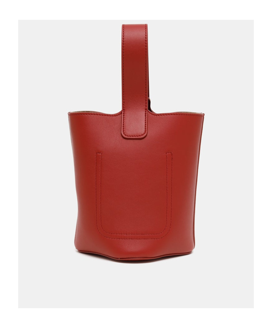Loewe Medium Pebble Bucket Bag In Calf Leather In Red