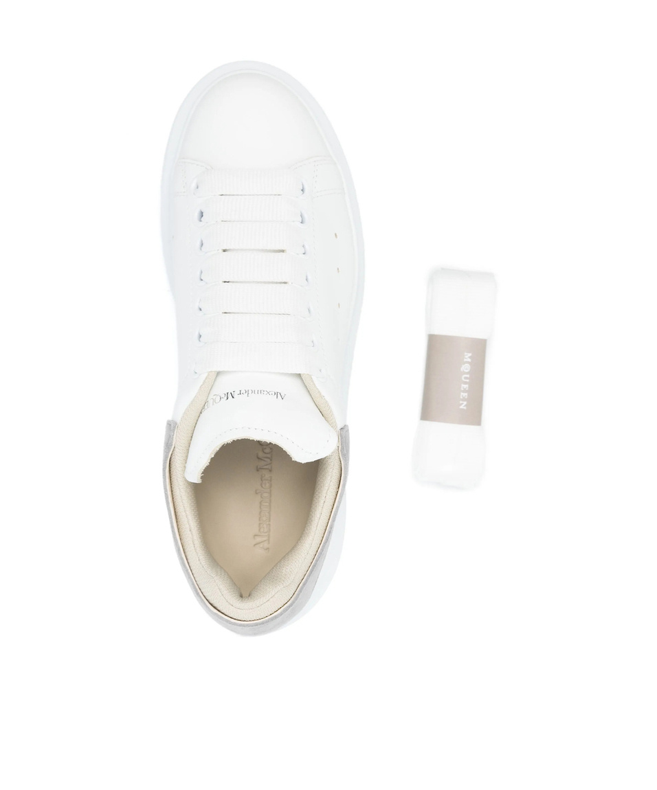 Alexander Mcqueen Oversized Leather Low-top Sneakers In White