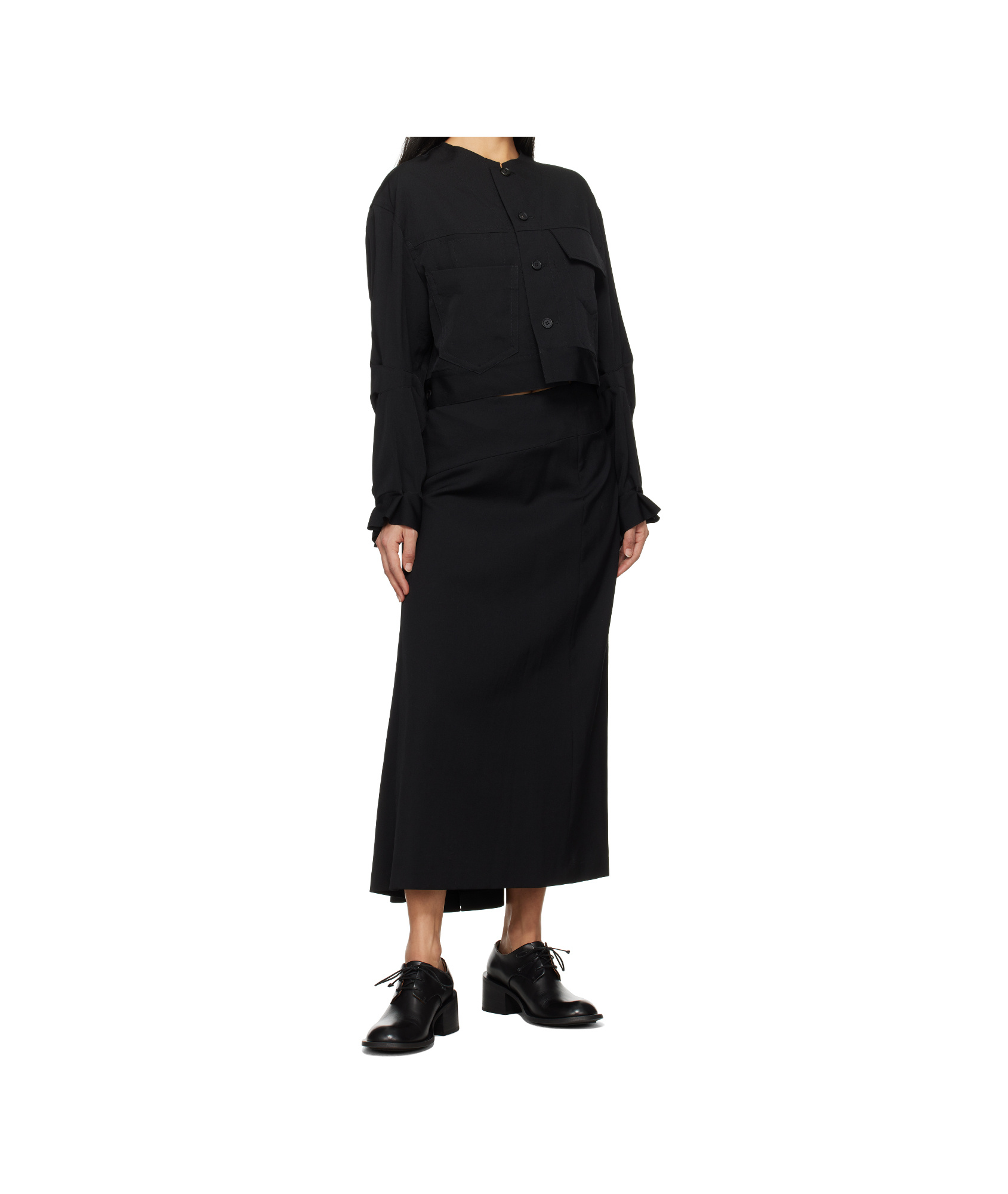 Yohji Yamamoto Long Sleeve Casual Jacket In Black