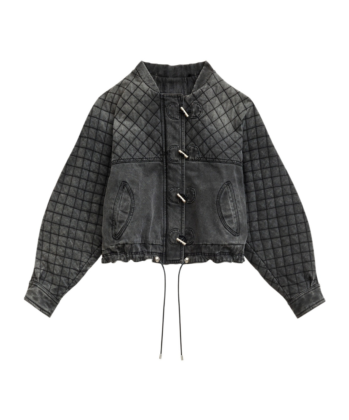Isabel Marant Celiany Quilted Denim Bomber Jacket In Black
