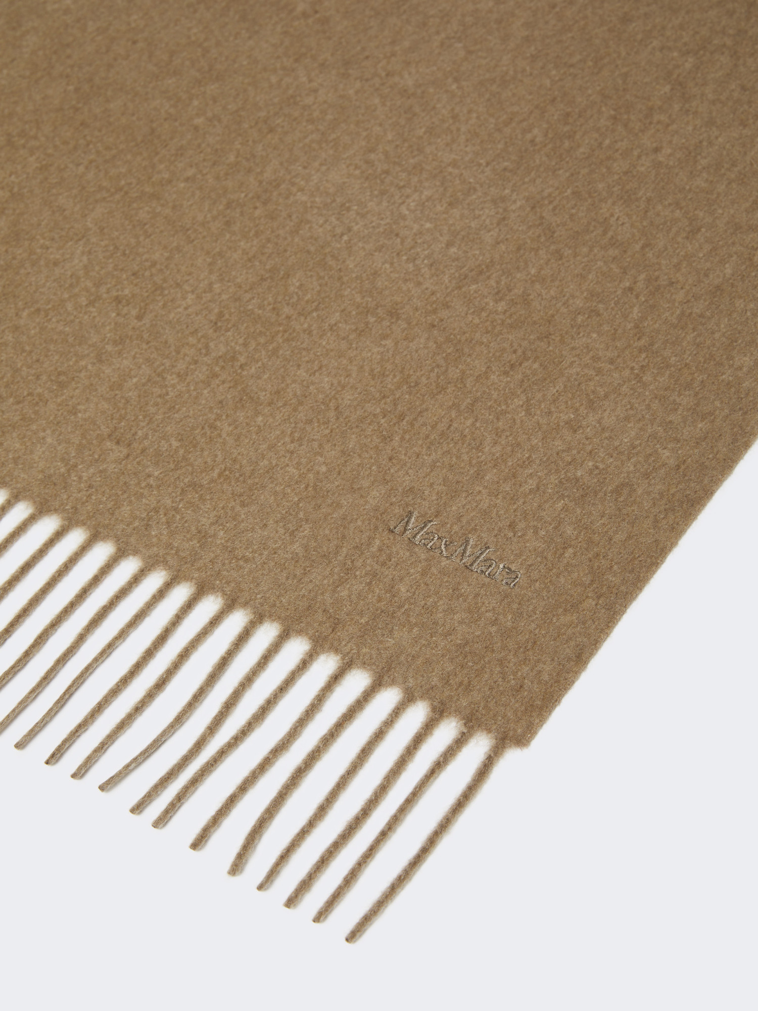 Max Mara Cashmere Logo Stole In Brown