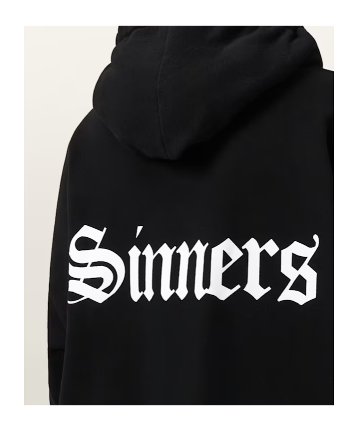 Allsaints Saint Etienne Oversize Organic Cotton Hoodie In Black