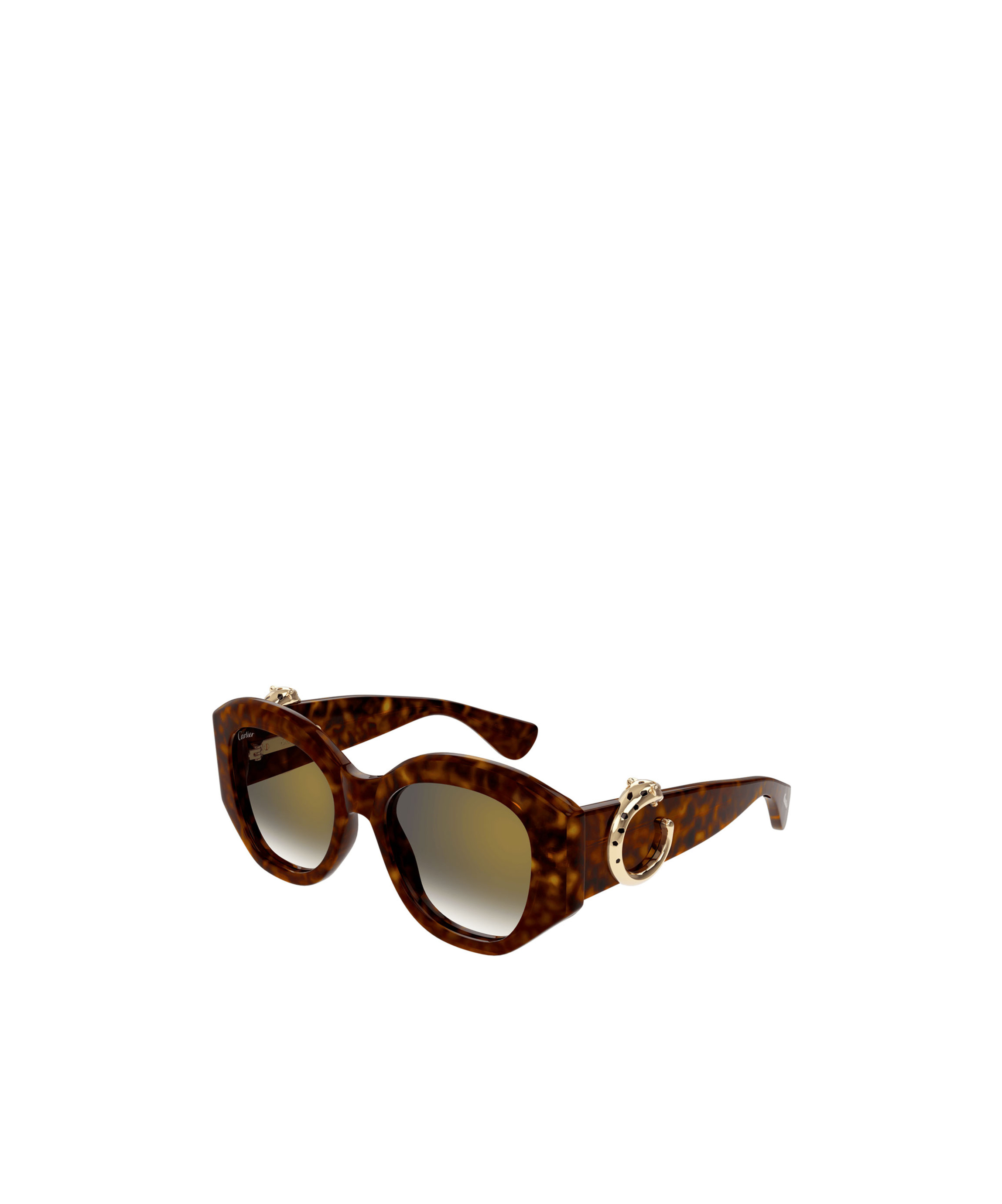 Cartier Panthere Square Frame Sunglasses In Brown