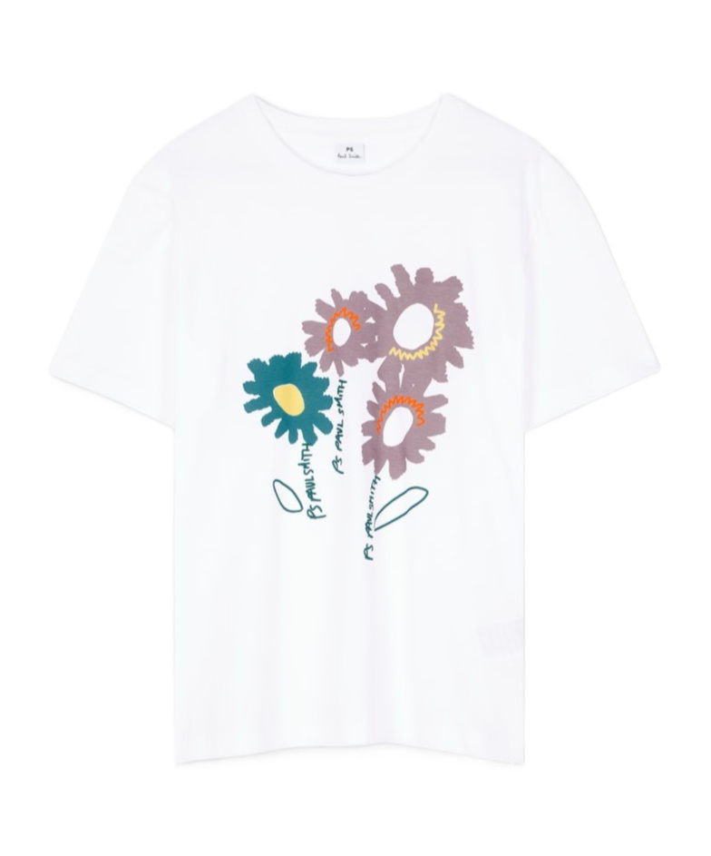 Ps By Paul Smith Ps Paul Smith Floral Cotton T-shirt In White