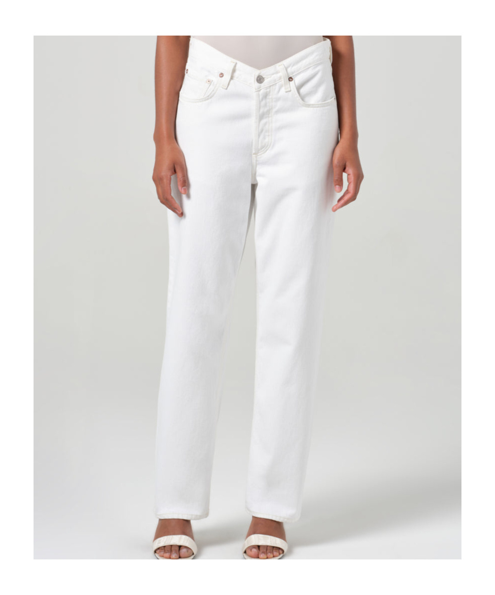 Agolde Belt-loop Jeans In White