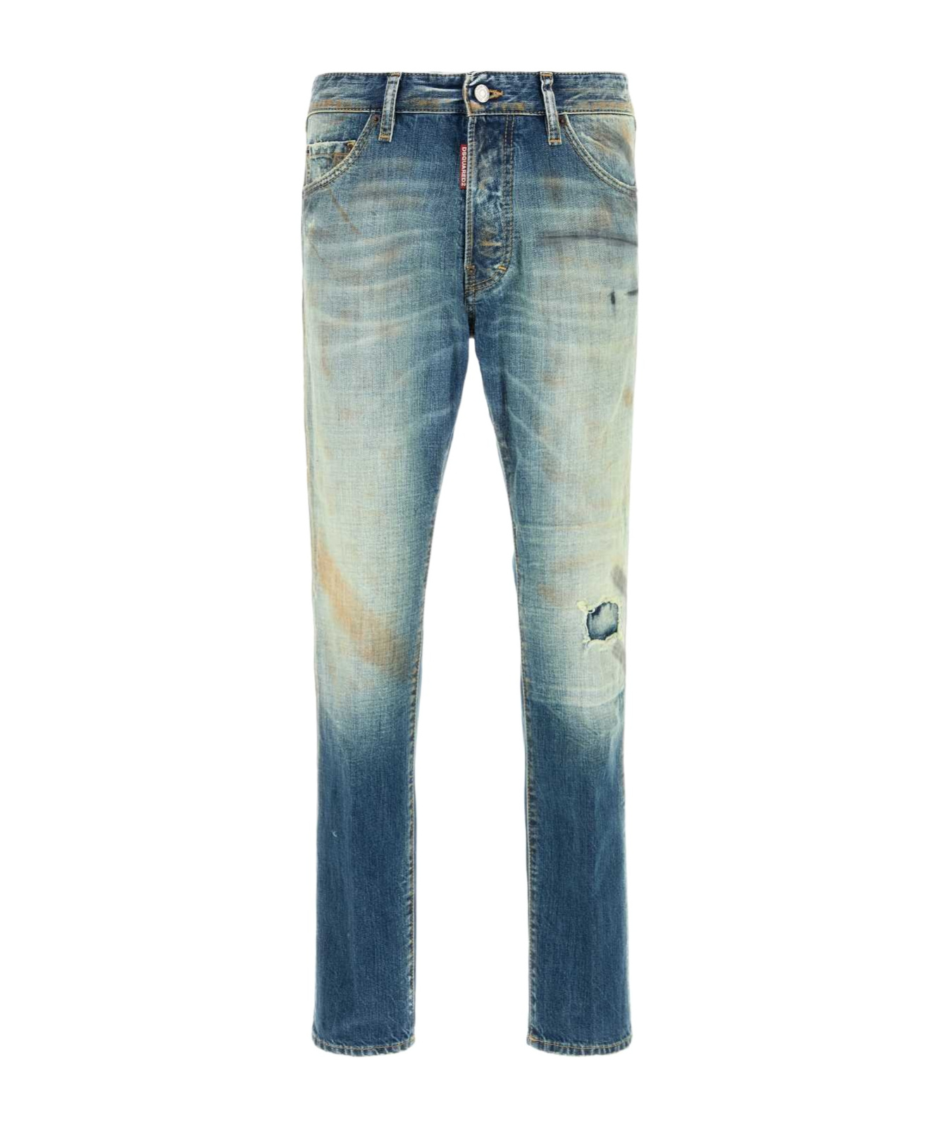 Dsquared2 Distressed Denim Trousers Belt Loops In Blue
