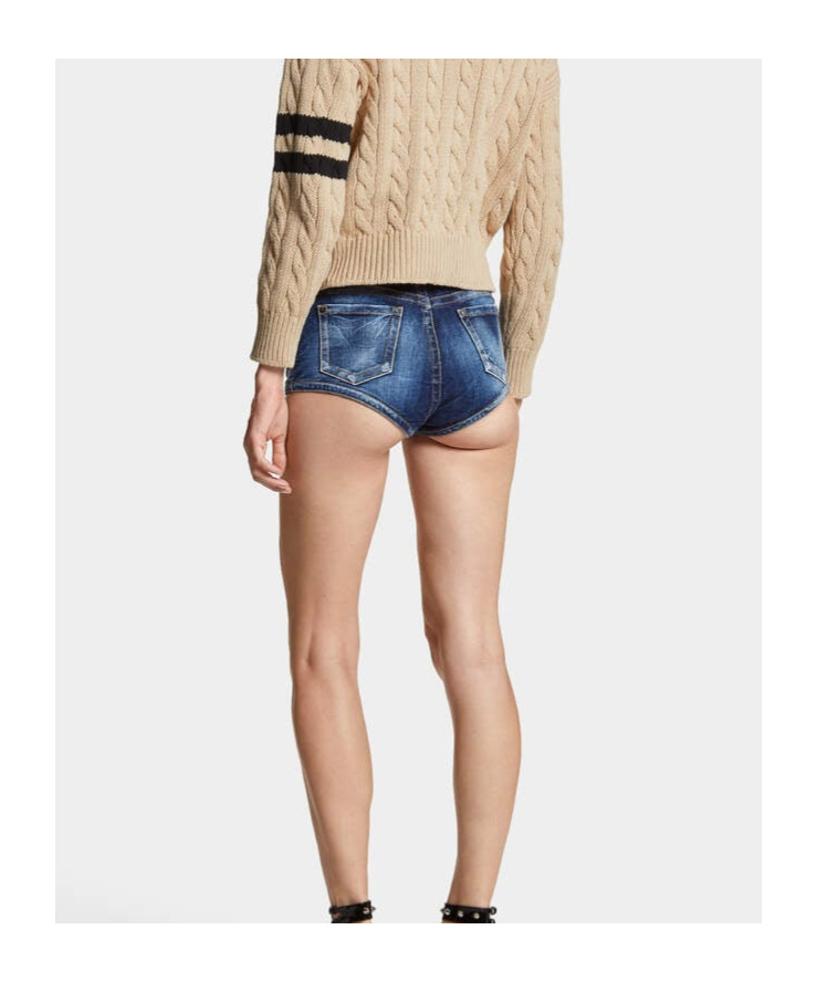 Dsquared2 Washed Denim Shorts In Blue