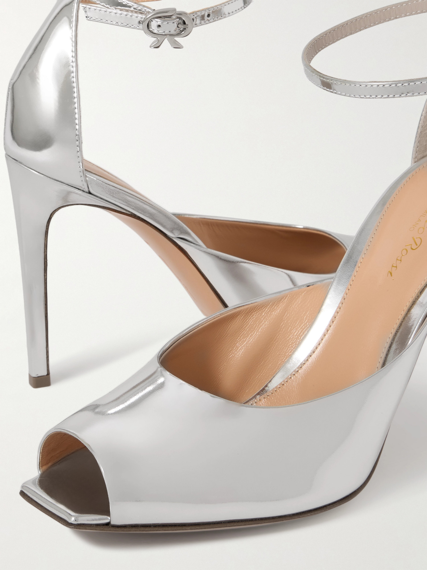 Gianvito Rossi 95 Mirror High-heeled Sandals In White