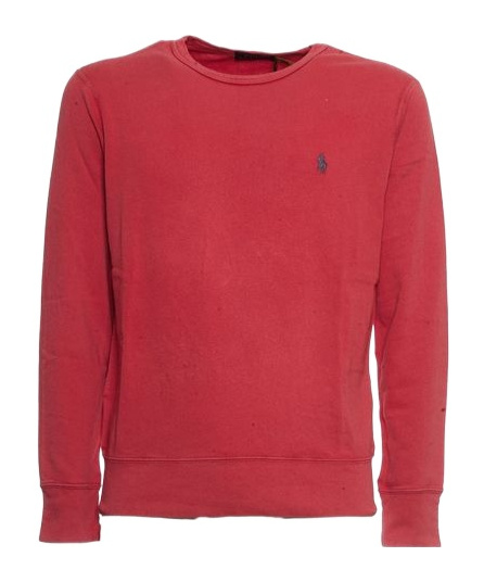 Polo Ralph Lauren Red Cotton Sweatshirt With Exclusive Embroidered Logo In Red