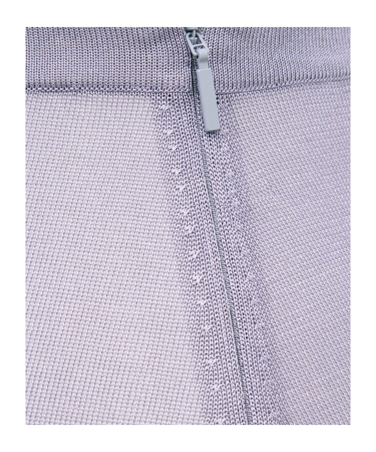 Saint Laurent High-waisted Viscose Skirt Back Slit In Gray