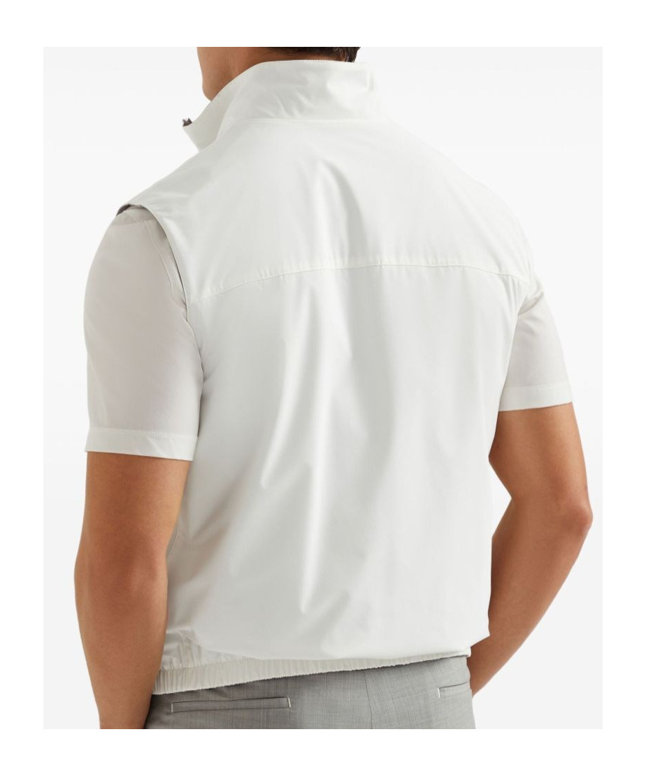 Brunello Cucinelli Zippered Vest In White