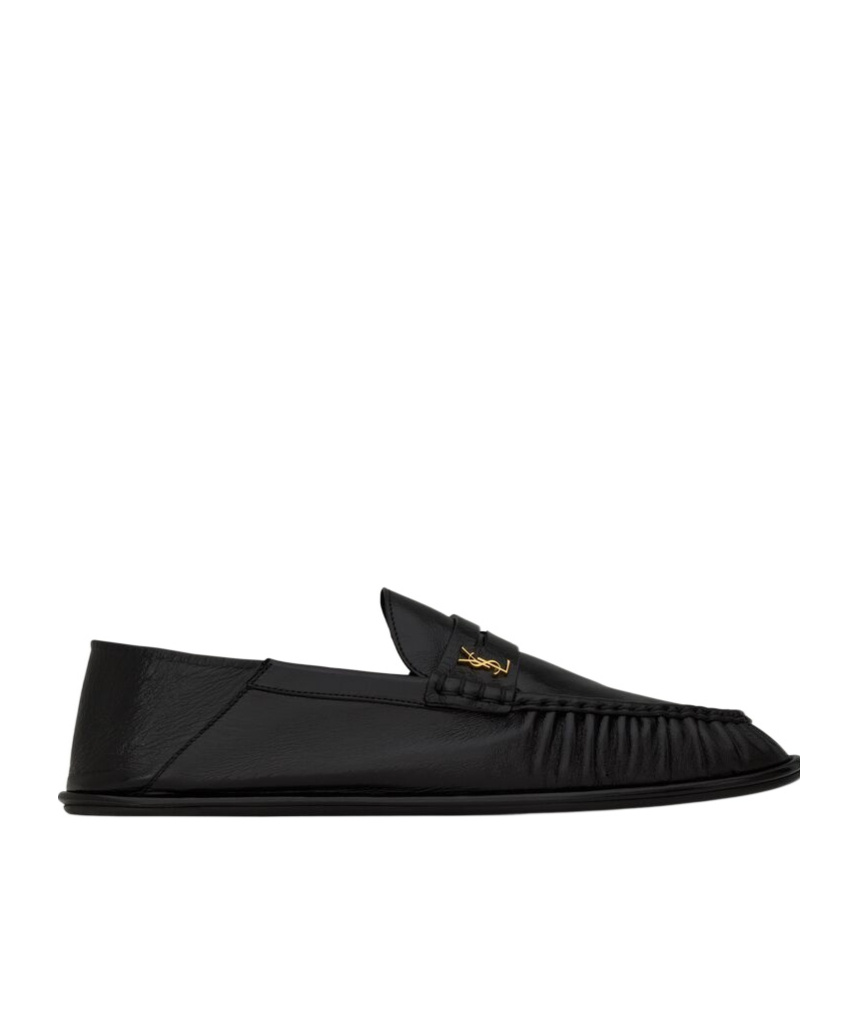 Shop Saint Laurent Le Loafer Penny Slippers In Smooth Leather In Black