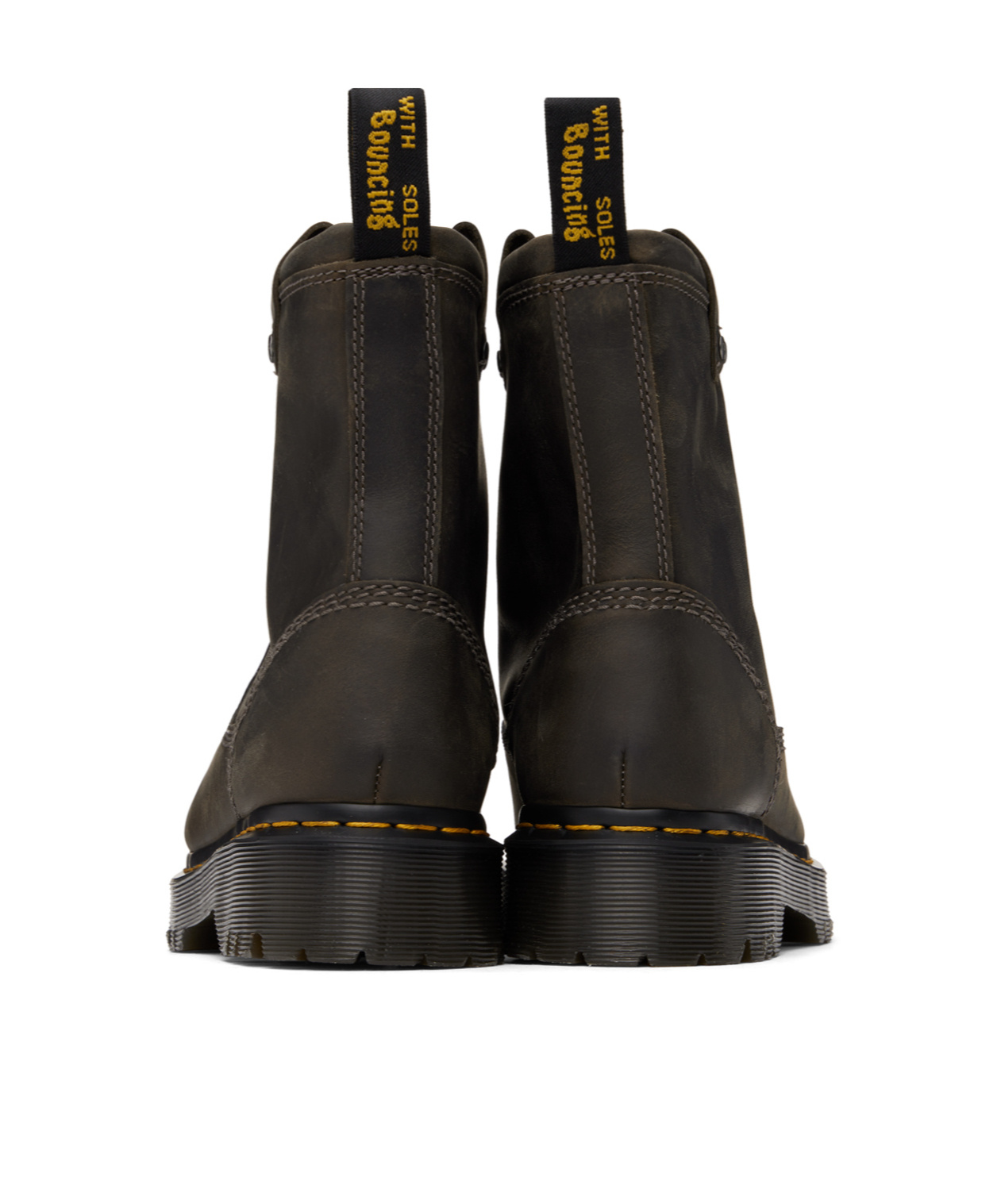 Dr. Martens' Gray Anistone Lo Leather Boots In Black