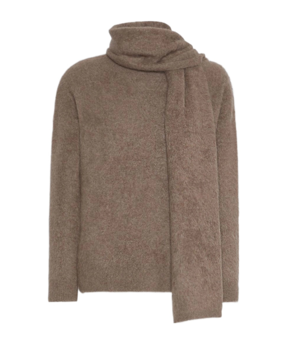 Max Mara Scarf-style Sweater In Brown