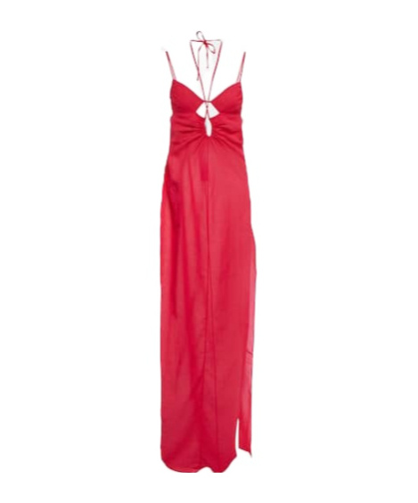 Nensi Dojaka Cutout Halterneck Maxi Dress In Red