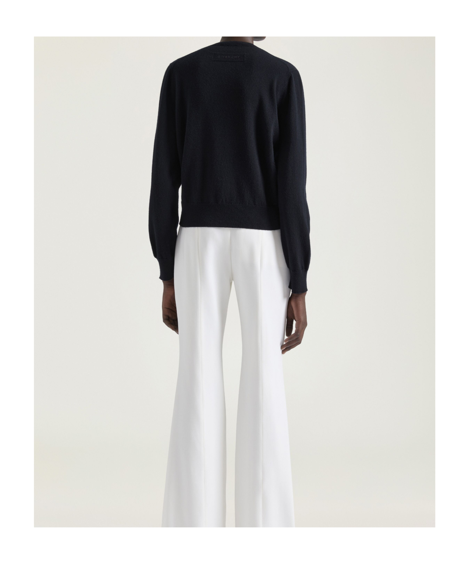 Givenchy Ribbed Crewneck Sweater Long Sleeves In Black