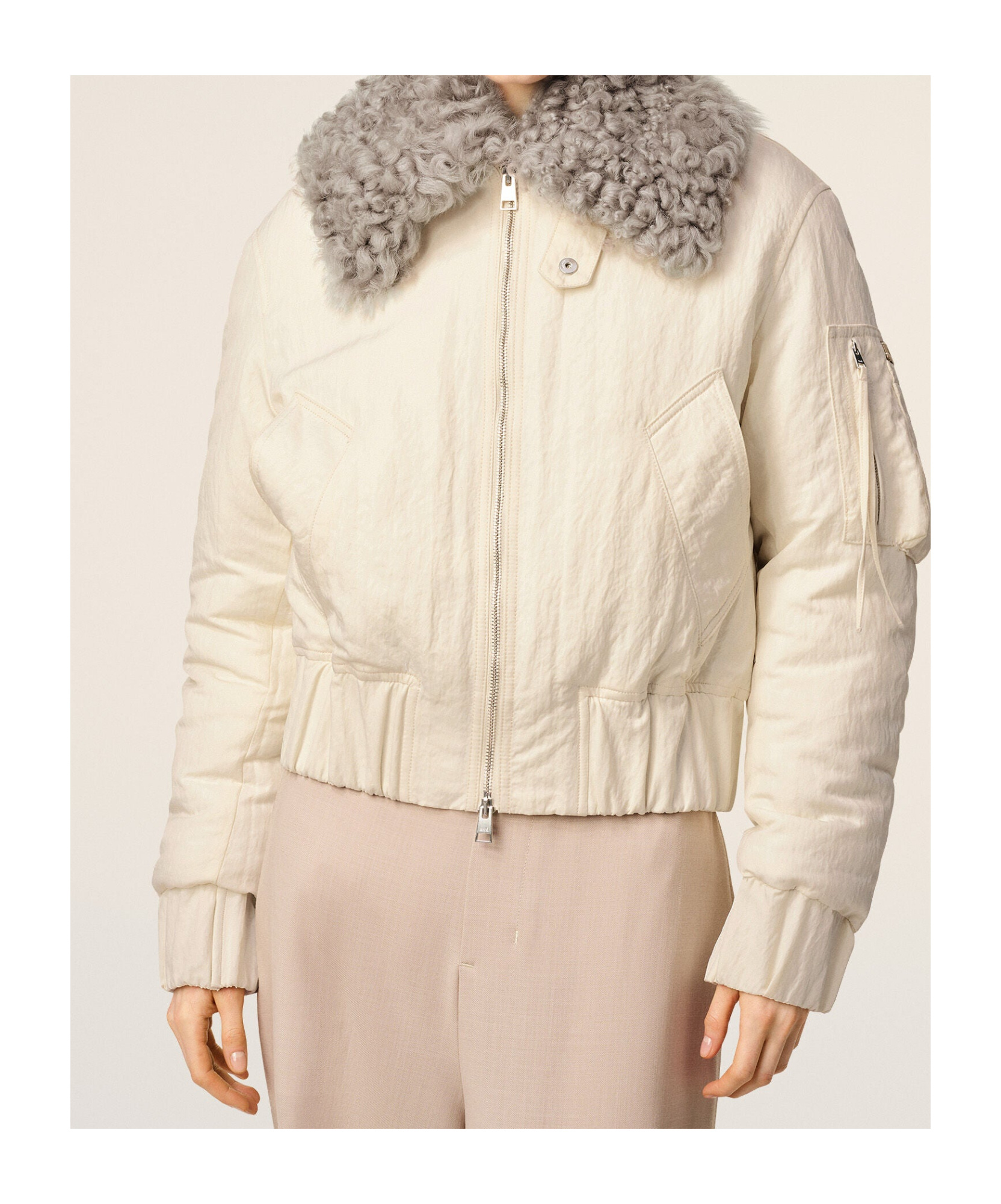 Ami Alexandre Mattiussi Ami Paris Quilted Bomber Jacket In White