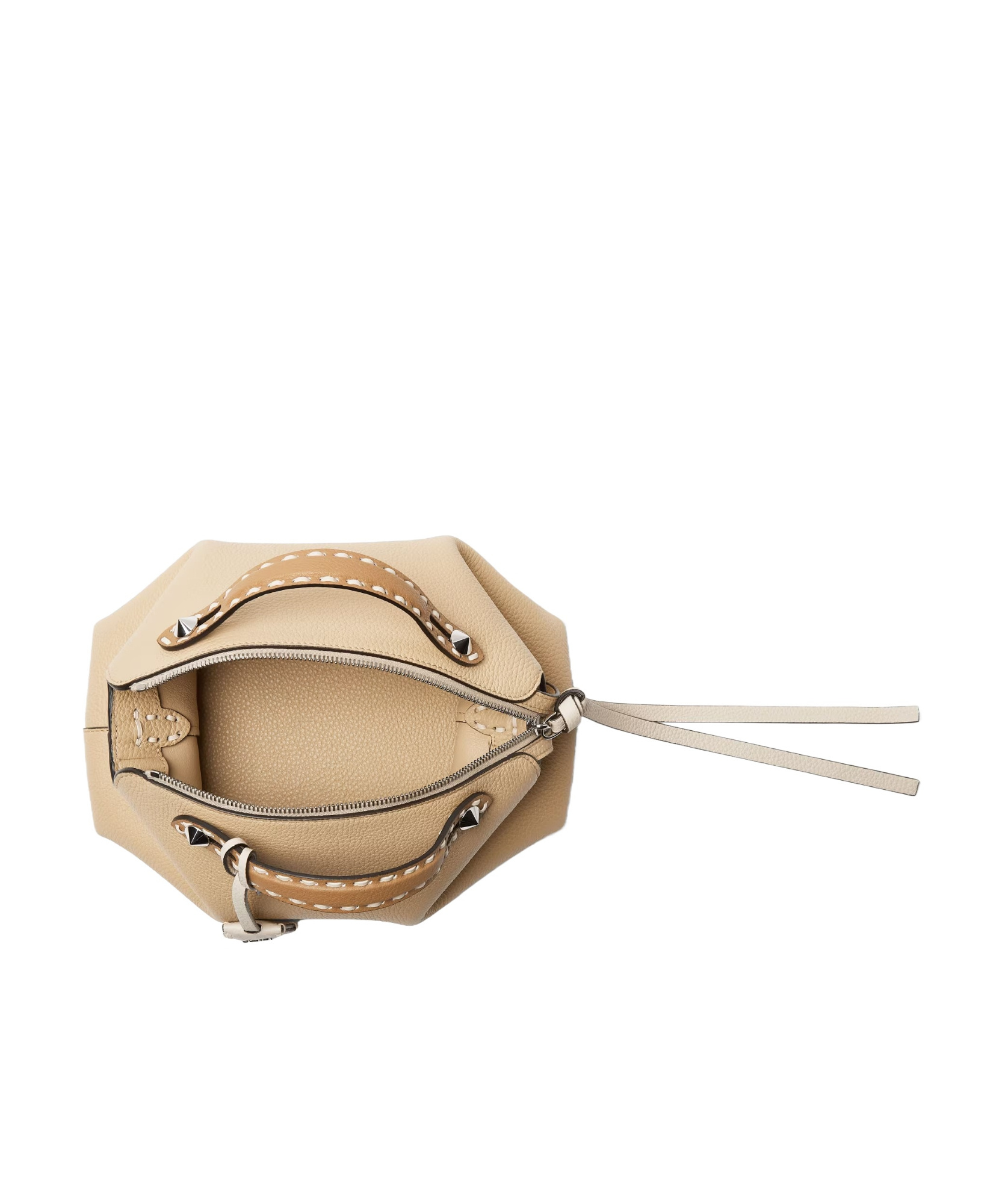 Fendi Dove Gray Selleria Mini-bag With 156 Hand-sewn Topstitches