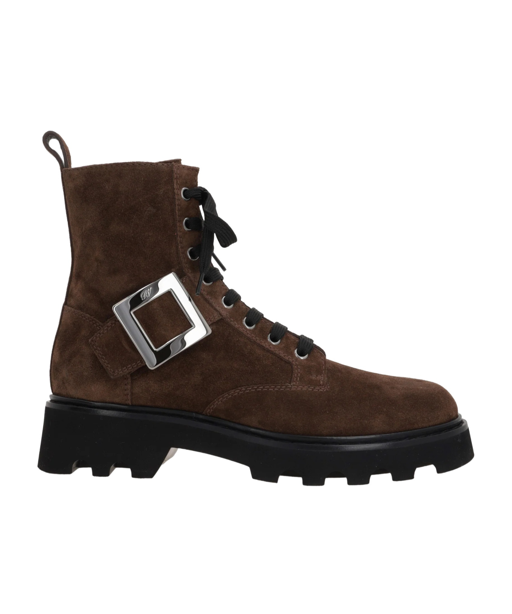 Roger Vivier Viv' Rangers Combat Boots In Suede