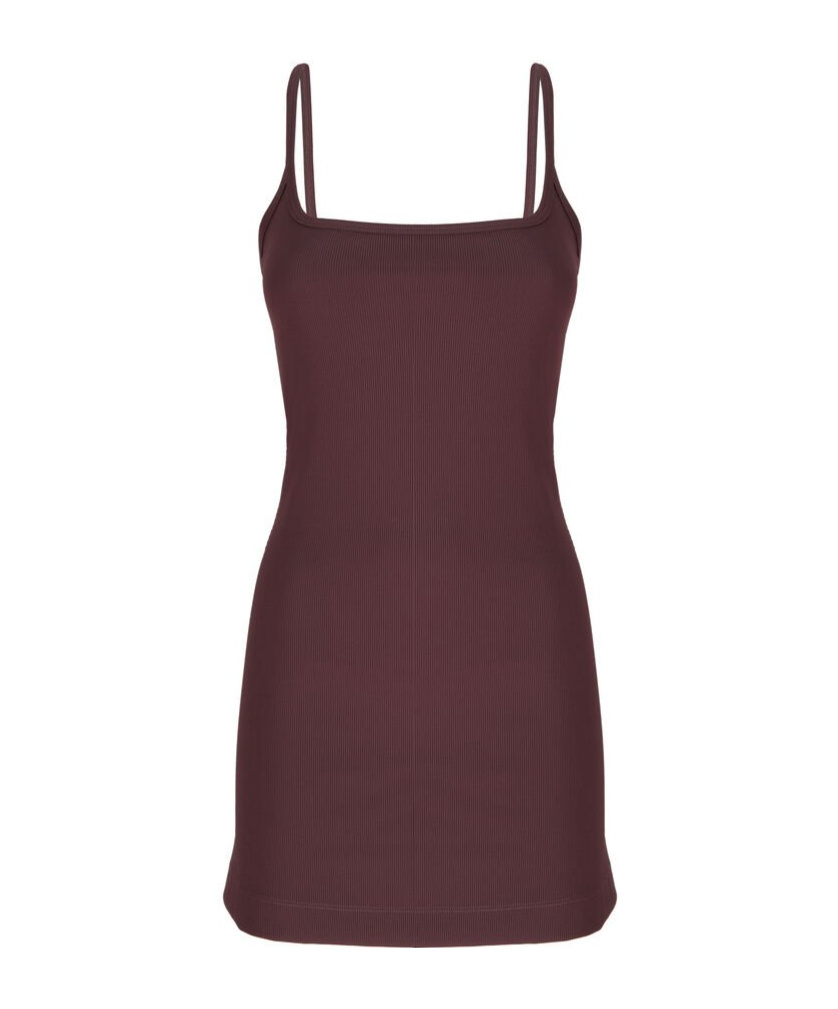 Shop Attico Mini Dress In Dark Brown