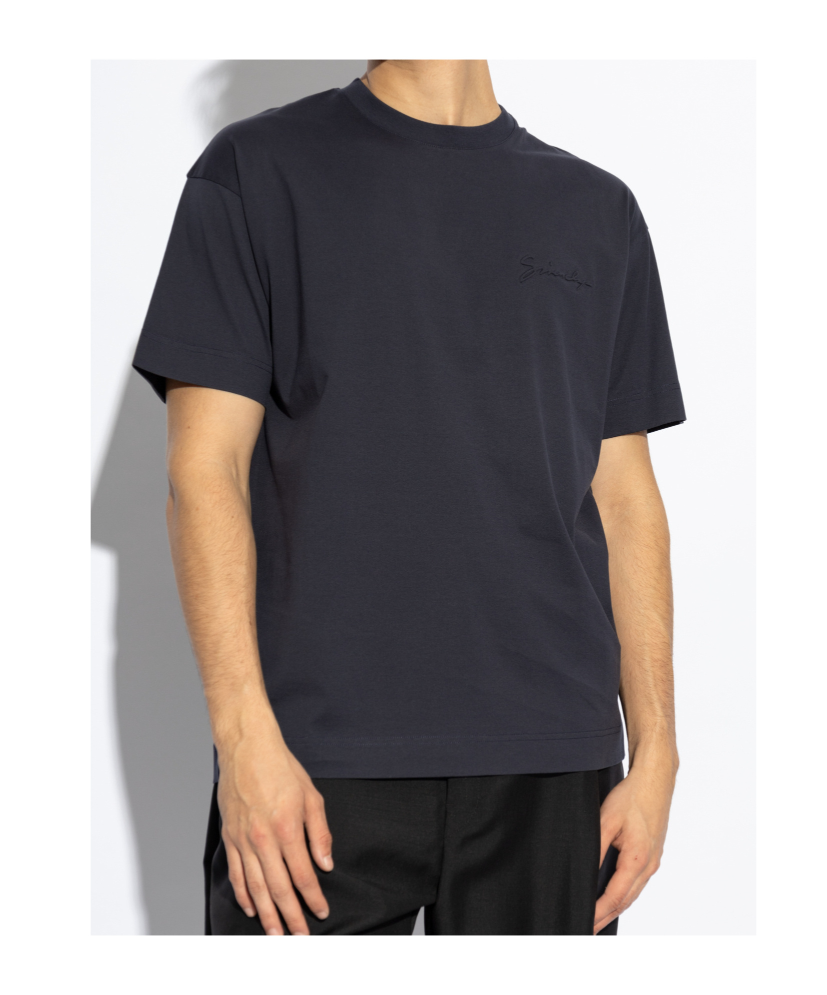 Givenchy Signature Logo Crewneck T-shirt In Black
