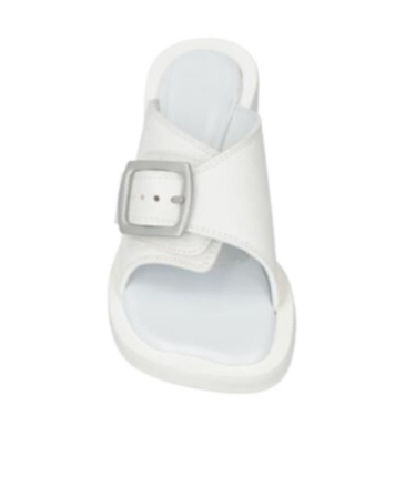 Mm6 Maison Margiela Square-toe Block-heel Mule Slides In White