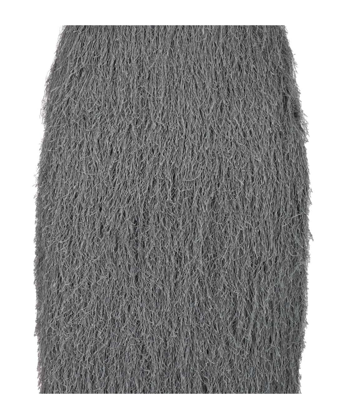 Dries Van Noten Women 'sokna Tris' Grey Skirt With Brushed Effect In Tech Fabric Woman In Gray