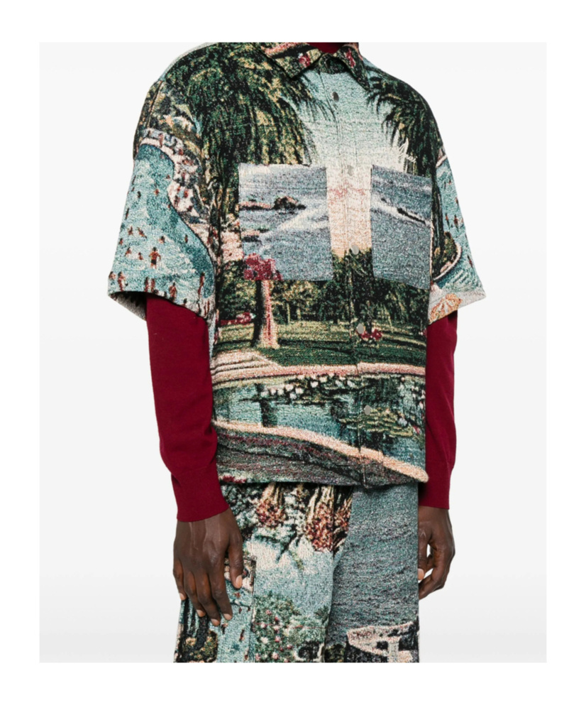 Amiri Short Sleeve Shirt In Blue
