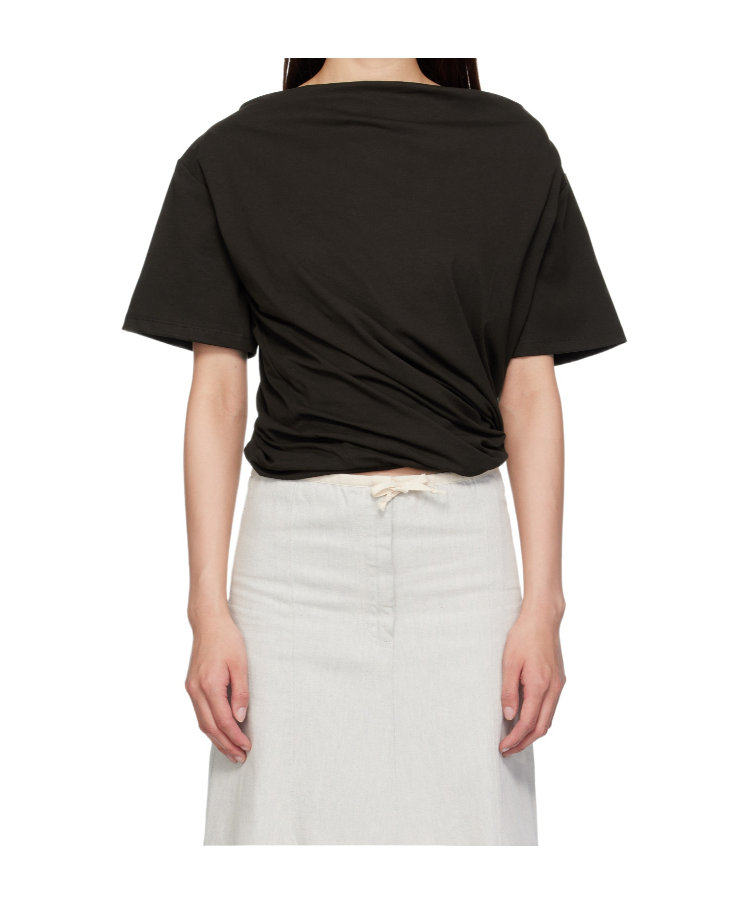 Baserange Brown Turn T-shirt In Black