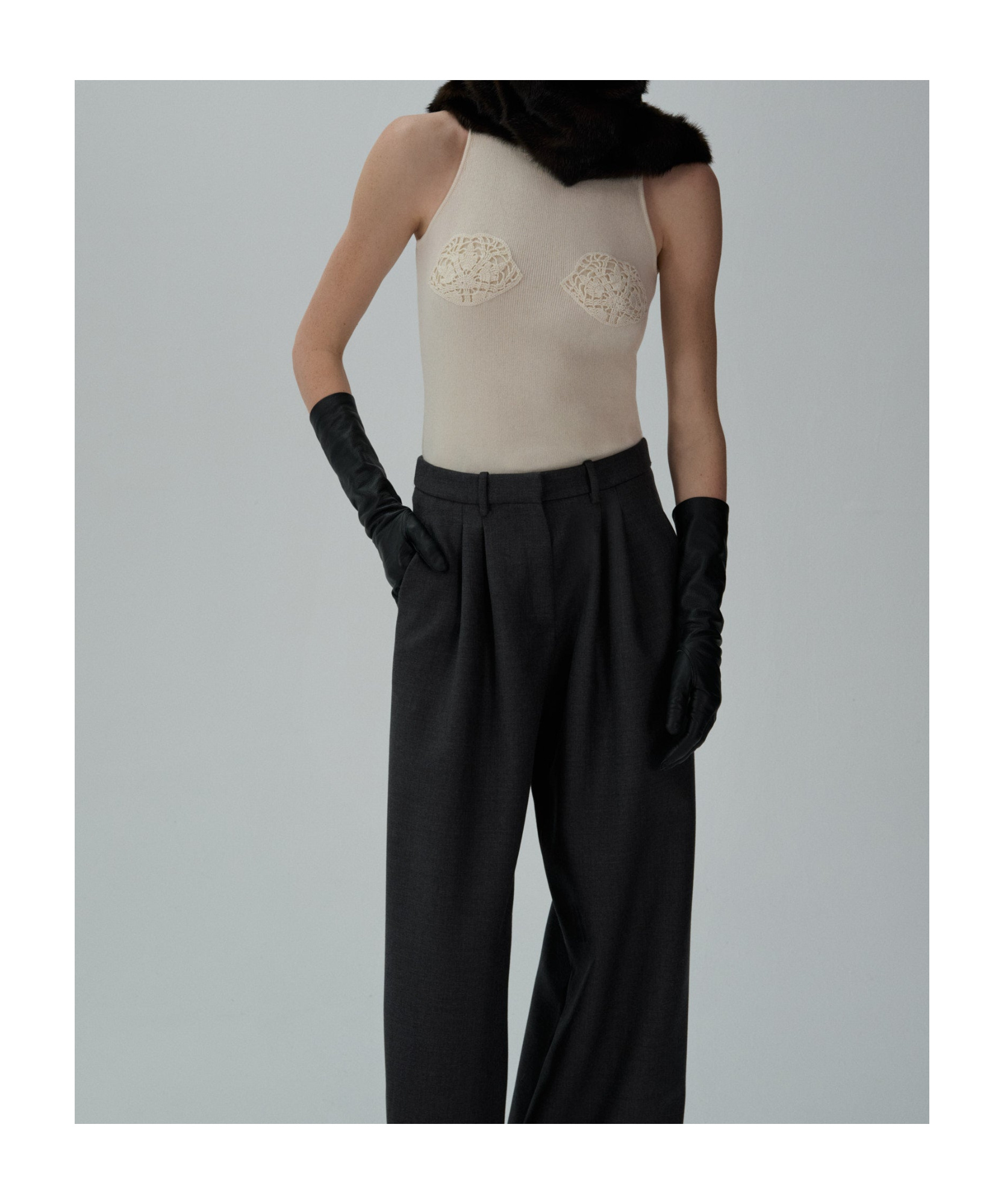 Magda Butrym T-shirt Crochet Bra In White