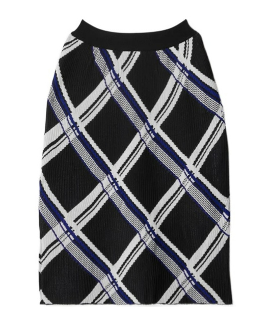 Shop Burberry Checked Silk Skirt In Black