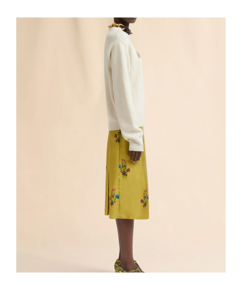Marni Cream Wool Jumper With Laser-cut  Logo In Neutral