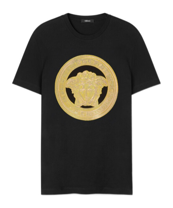 Versace Medusa-embroidered T-shirt In Black