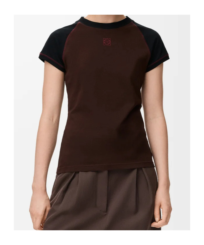 Loewe Small Fit T-shirt In Cotton Blend In Brown