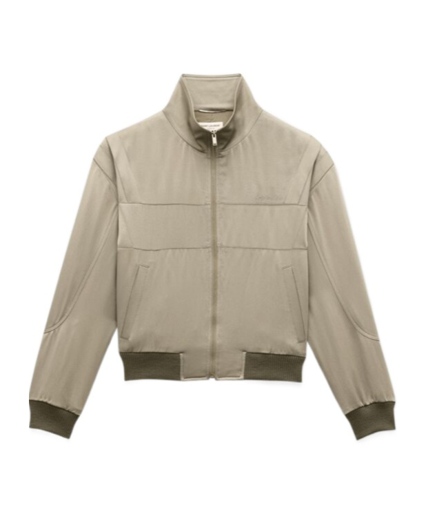 Saint Laurent Teddy Zip-up Bomber Jacket In Nude